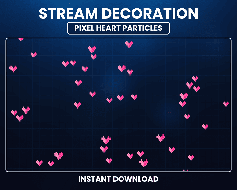 Twitch Pixel Heart Particles Overlay – Animated Stream Overlay for OBS & Streamlabs