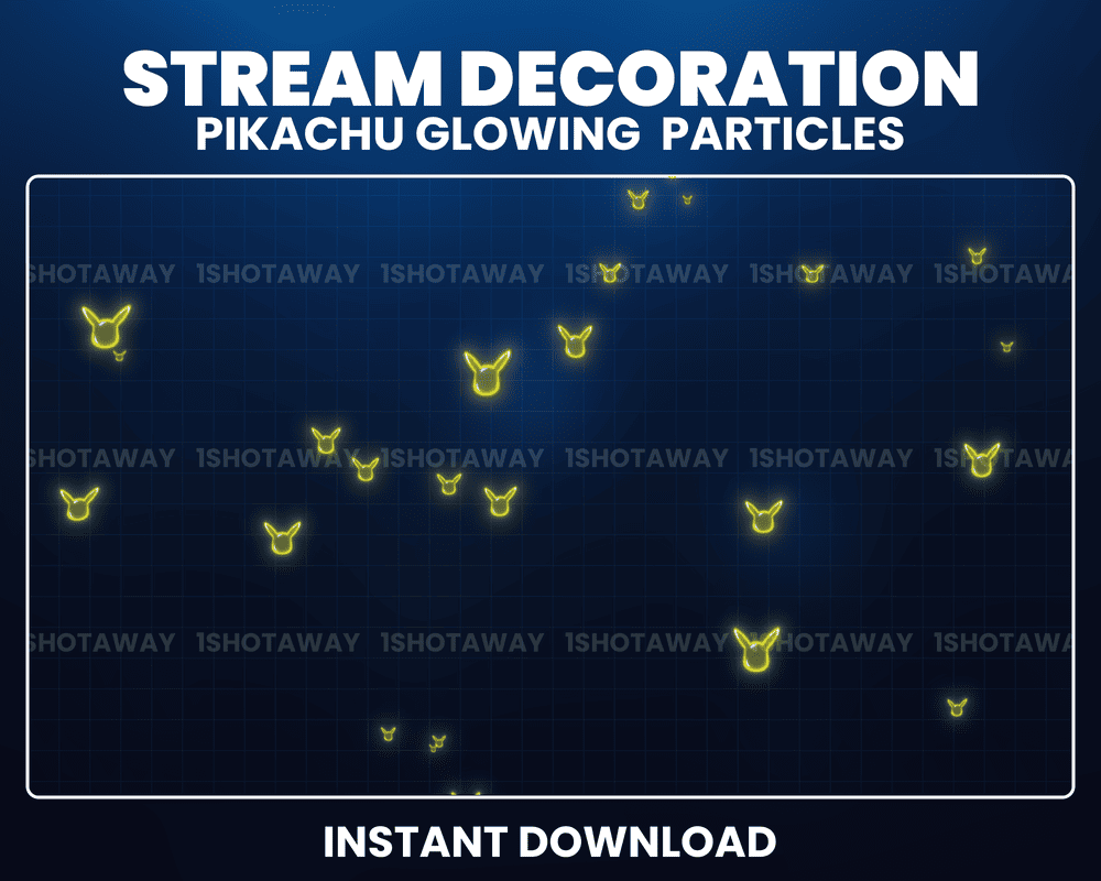 Animated Pikachu Yellow Bubble Stream Overlay for Twitch & Streamlabs