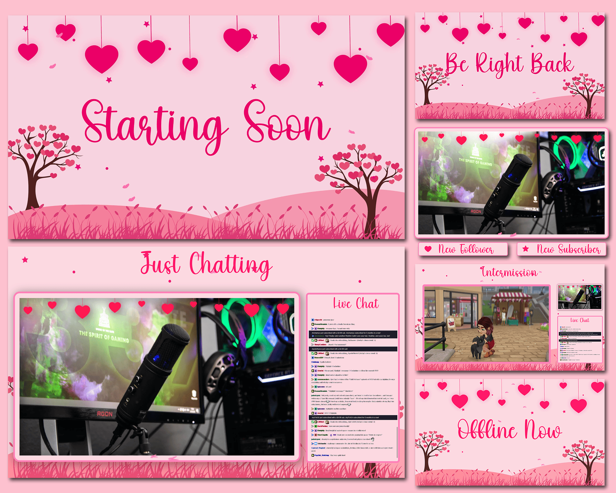 Cute Valentine Twitch Overlay – Heartfelt, Playful Streaming Scene