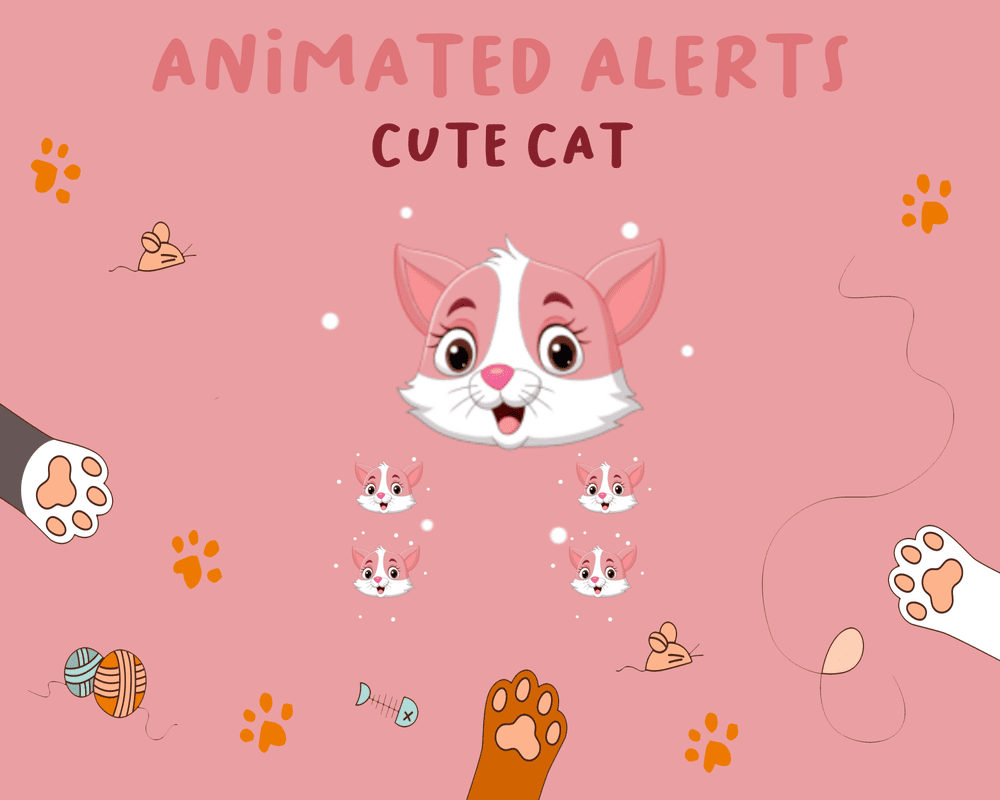 Cute Cat Stream Alerts – Animated Stream Alerts for Twitch & OBS
