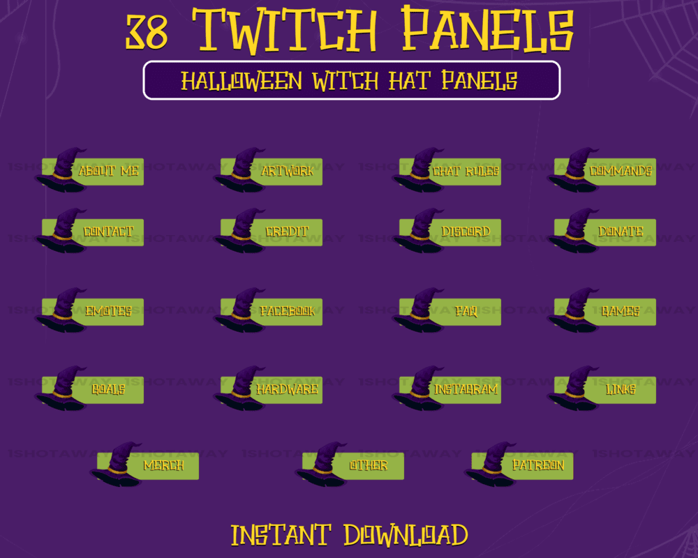 Halloween Witch Hat Stream Panels – Best Twitch & Anime Stream Panels
