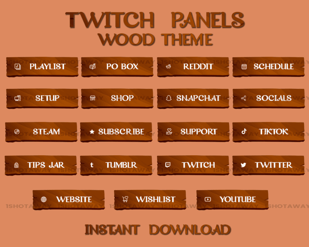 Dark Wood Texture Stream Panels – Best Twitch Panels & Templates