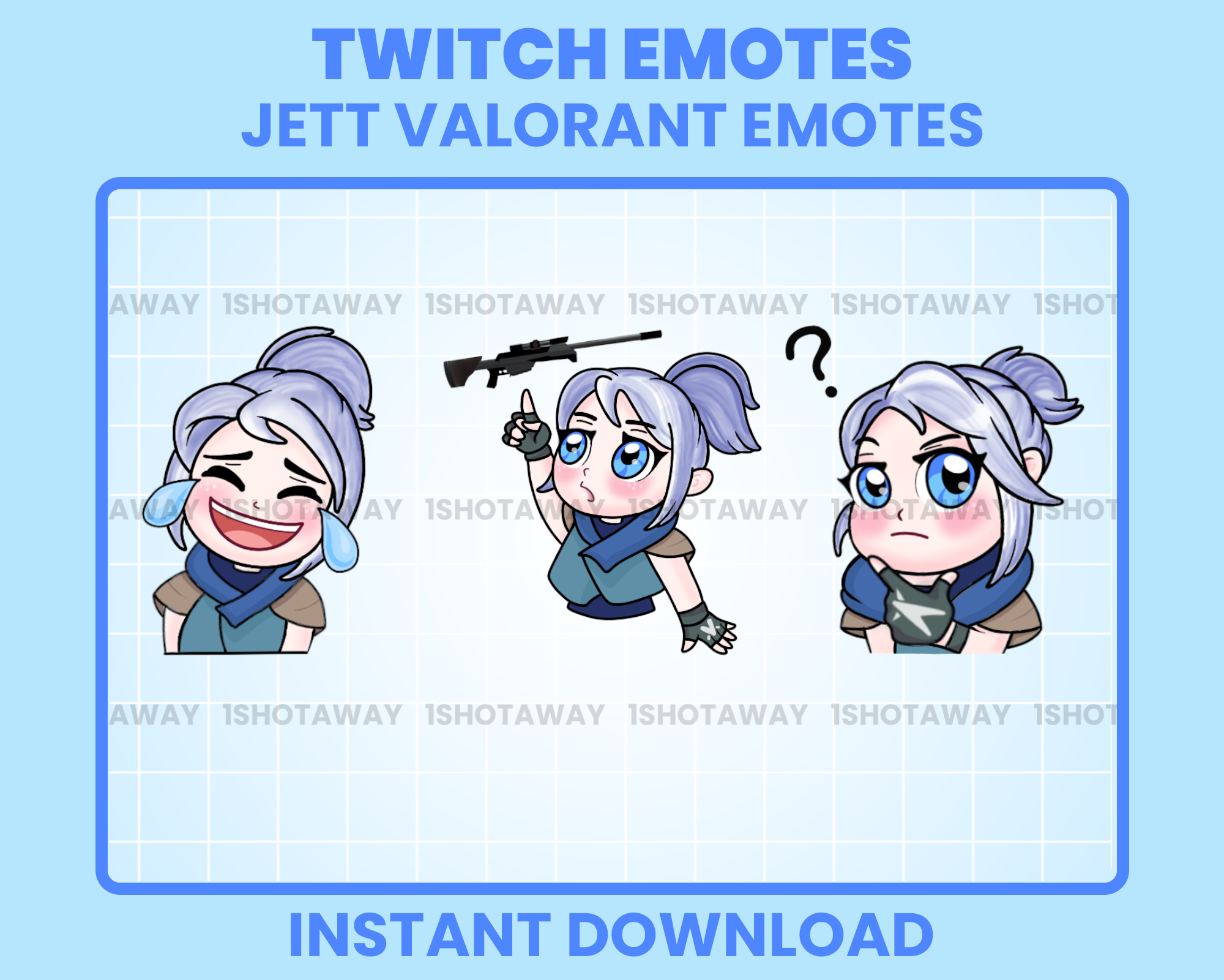 Cute Jett Valorant Stream Emotes – Fun & Animated Twitch Emotes for Streamers