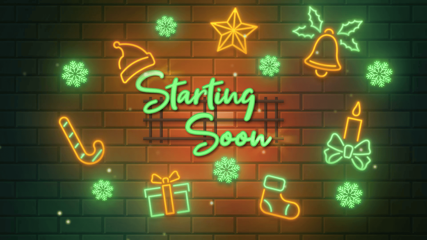 Green and Orange Christmas Stream Overlay – Festive, Lively, Vibrant Template for Twitch, OBS & Youtube