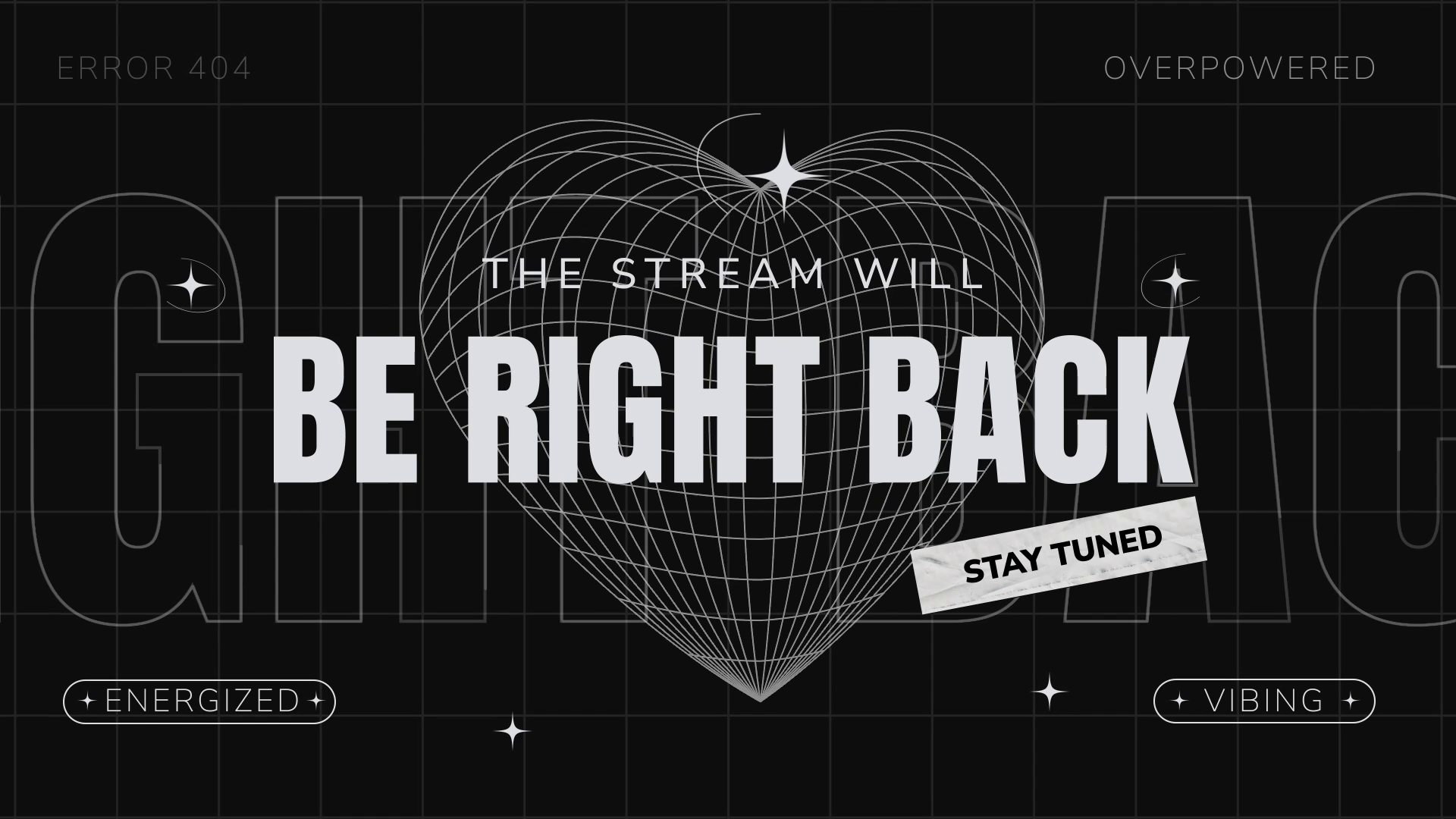 Black and White Heart Stream Overlay for Minimal Stream Style