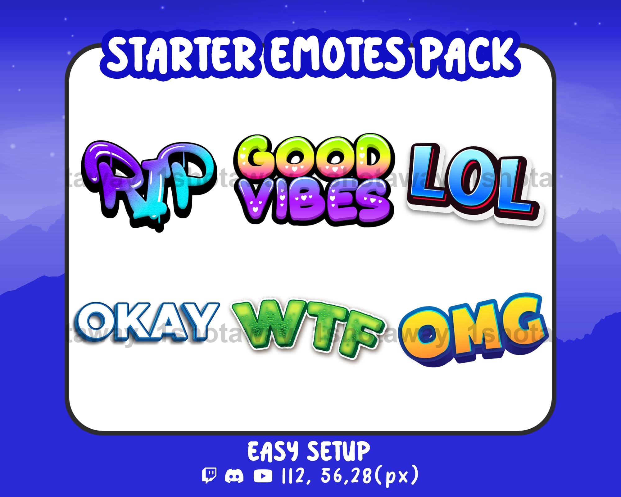 Emotes Starter Pack for Twitch – Unique Stream Emotes to Energize Chat