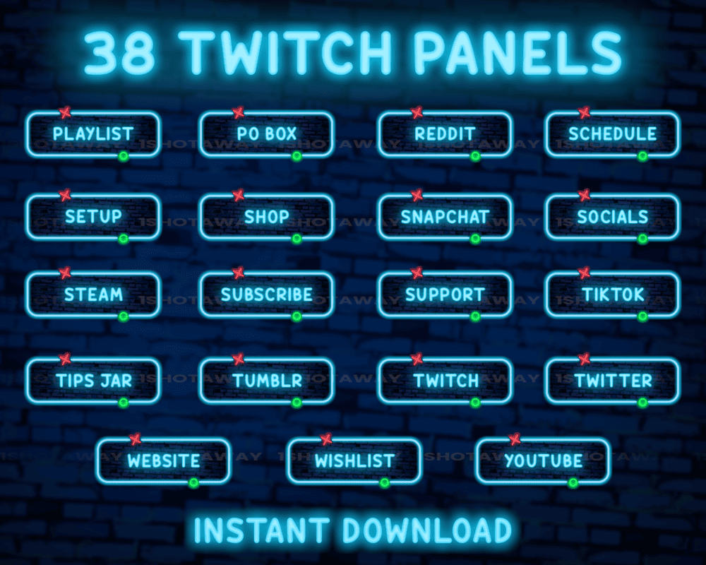 Gaming Neon Stream Panels – Best Twitch & Animated Streamlabs Panels