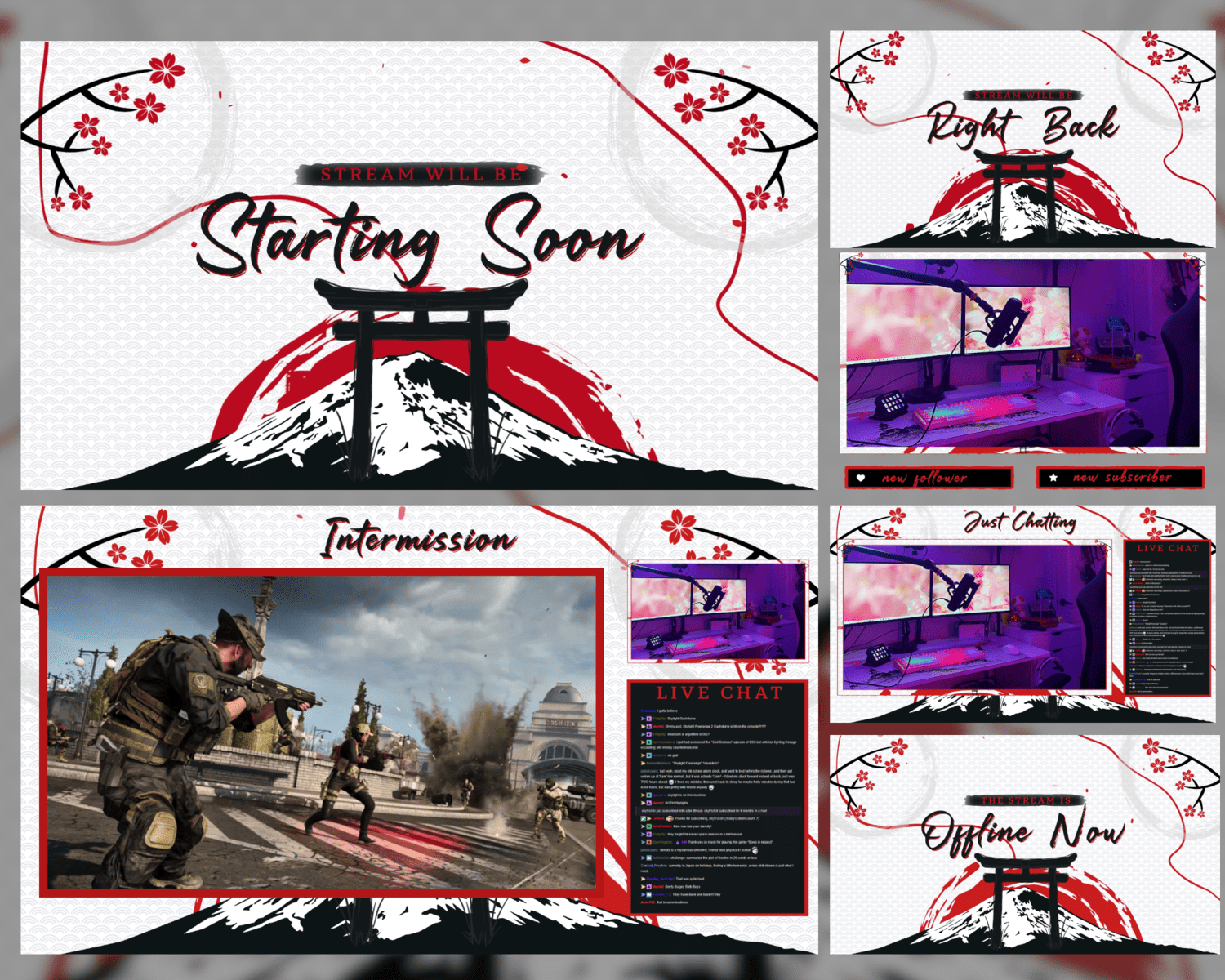 Japan Bushido Stream Overlay – Elegant, Samurai, Immersive Design for Twitch, OBS & YouTube