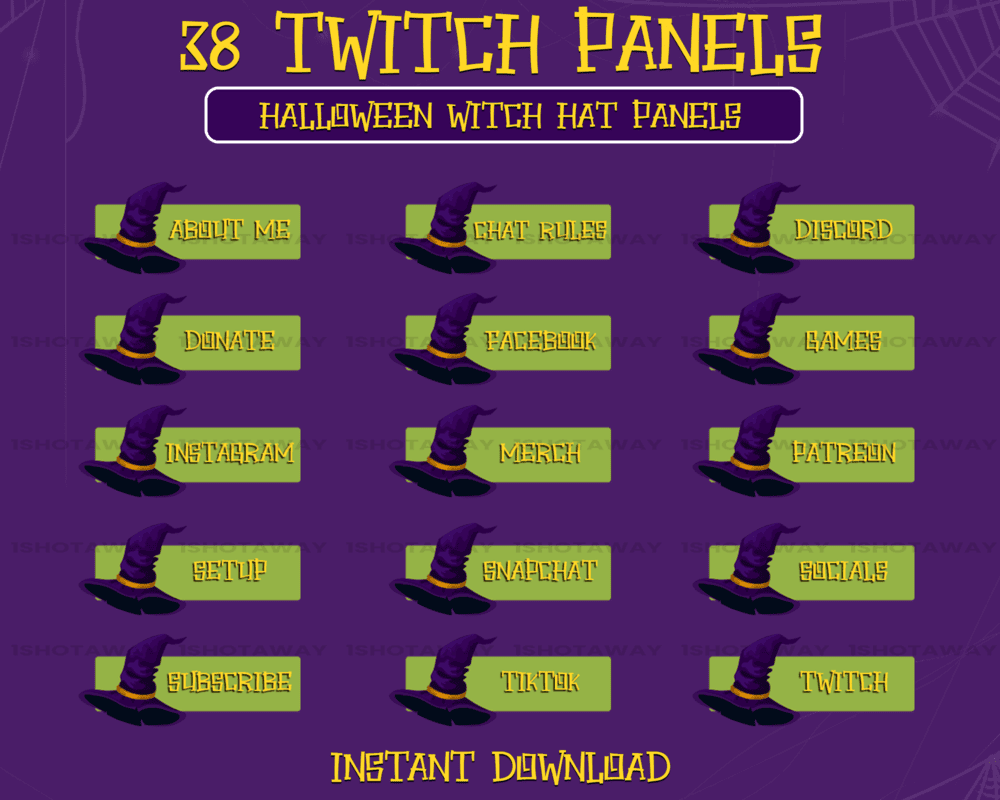 Halloween Witch Hat Stream Panels – Best Twitch & Anime Stream Panels