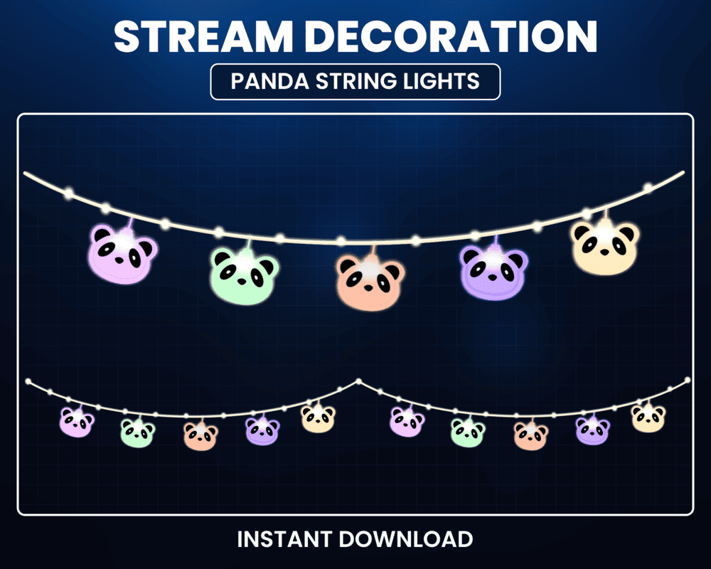 Animated Panda Light String Stream Overlay – Streamlabs & Twitch