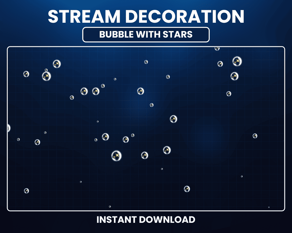 Bubble with Stars Stream Overlay – Animated Twitch & OBS Design