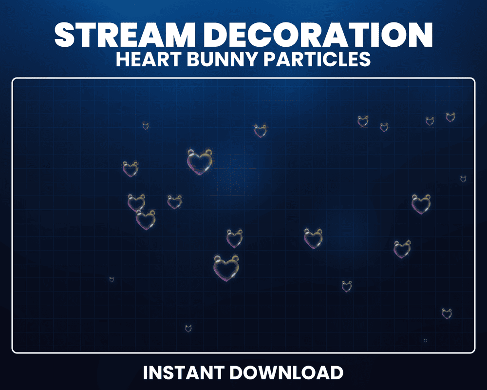 Animated Heart Bunny Bubble Stream Overlay for Twitch & OBS
