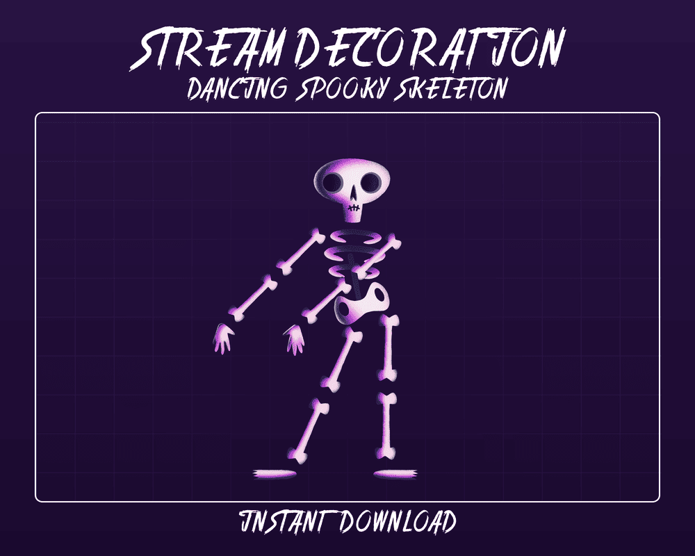 Dancing Spooky Skeleton Stream Overlay – Animated Twitch & OBS Overlay