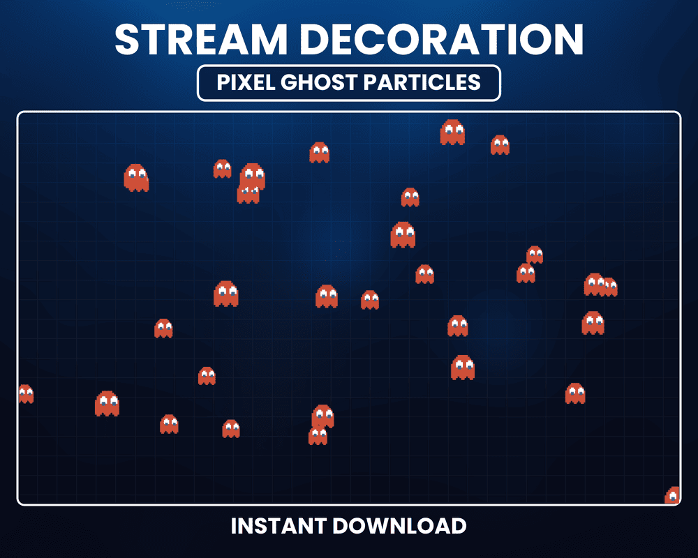 Pixel Ghost Particles Stream Overlay – Animated Twitch & OBS Stream Overlay