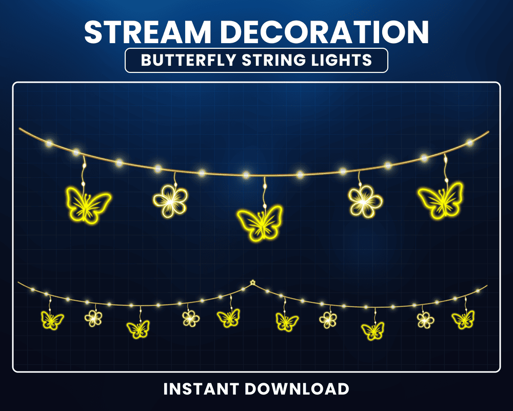 Animated Butterfly Garland Overlay – Unique Stream Overlay for Twitch