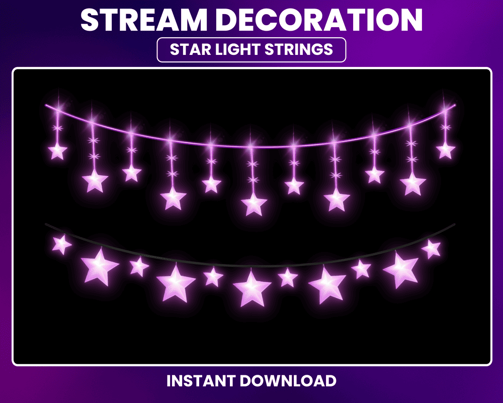 Stars Purple Light Stream Overlay – Animated Twitch & OBS Overlay