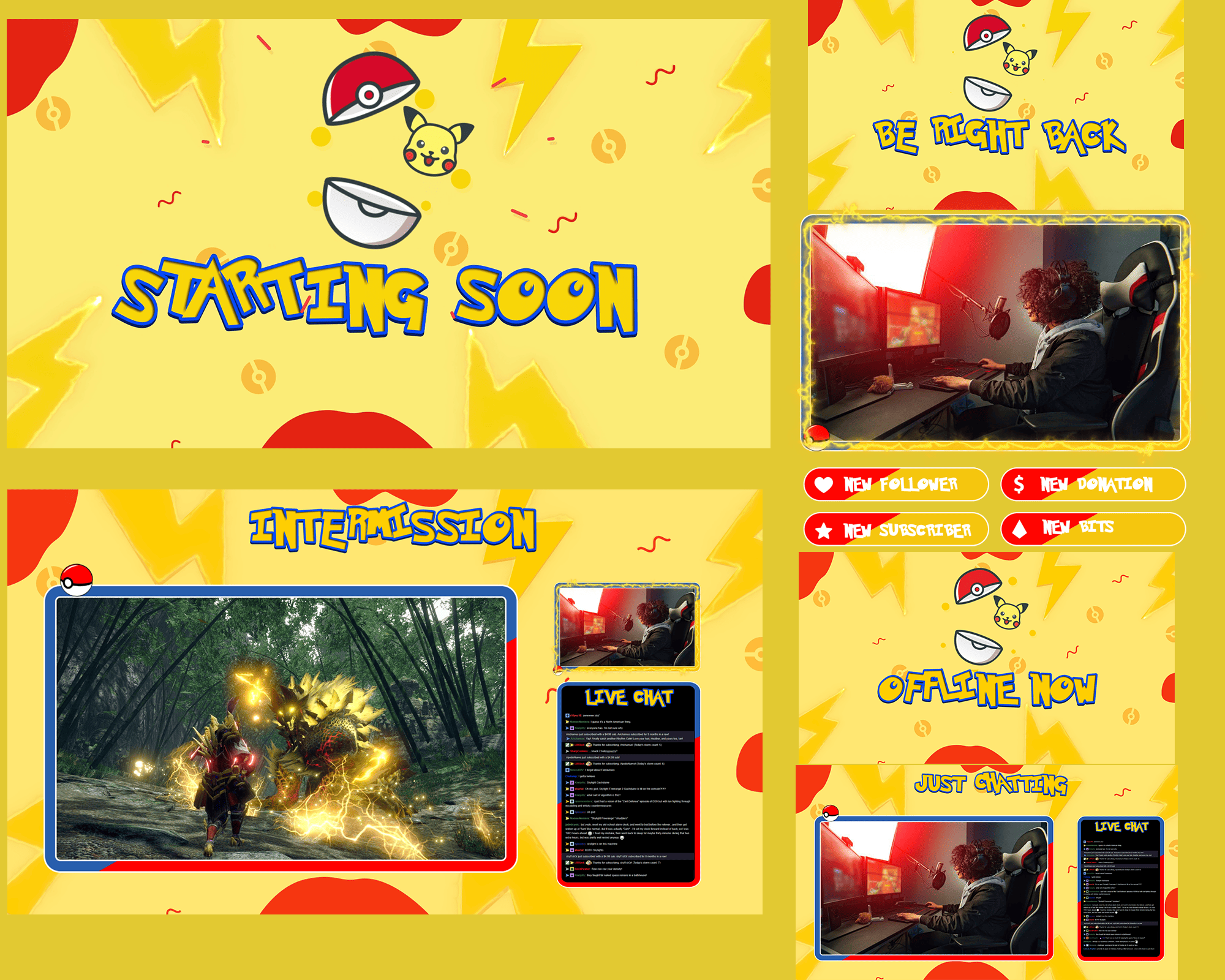 Pokemon Twitch Stream Overlay – Animated, Fun, Interactive Template