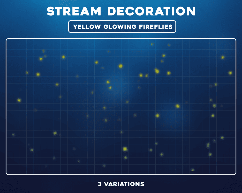 Yellow Glowing Fireflies Stream Overlay – Animated Twitch & OBS Stream Overlay
