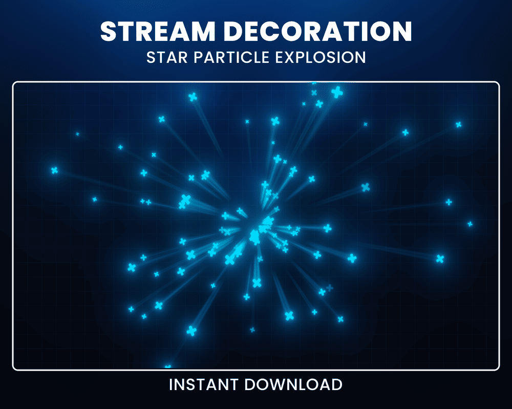 Animated Blue Stars Stream Overlay – Stunning Twitch & Streamlabs Overlay