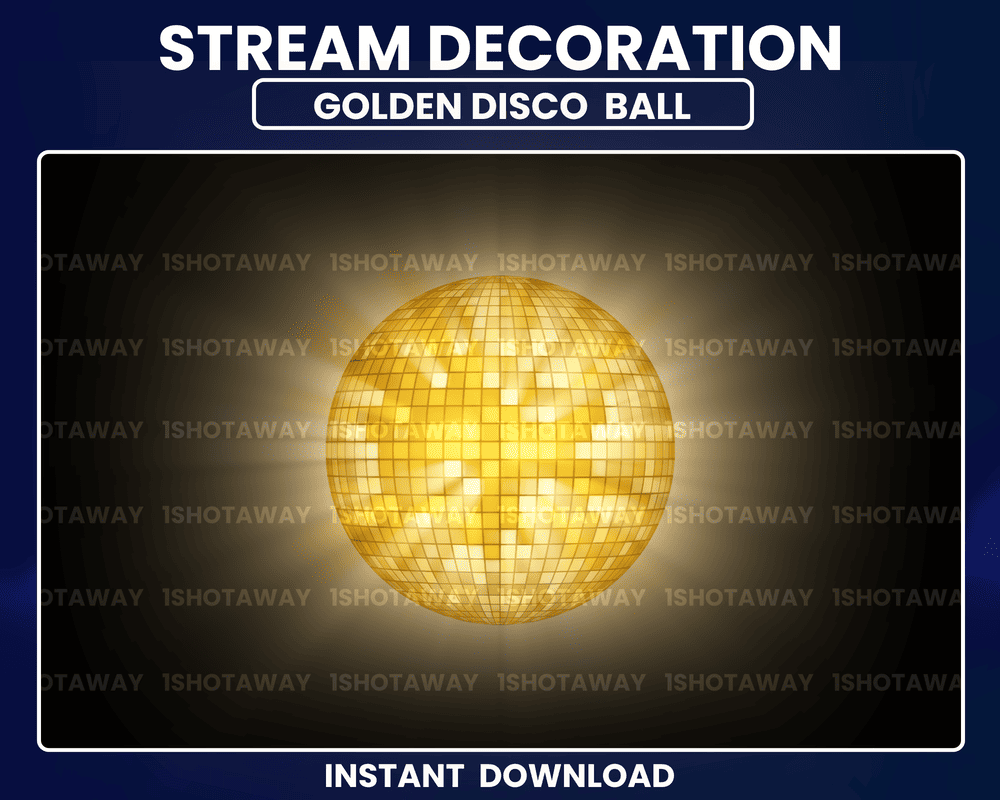 Golden Disco Ball Stream Overlay – Animated Twitch & OBS Overlay