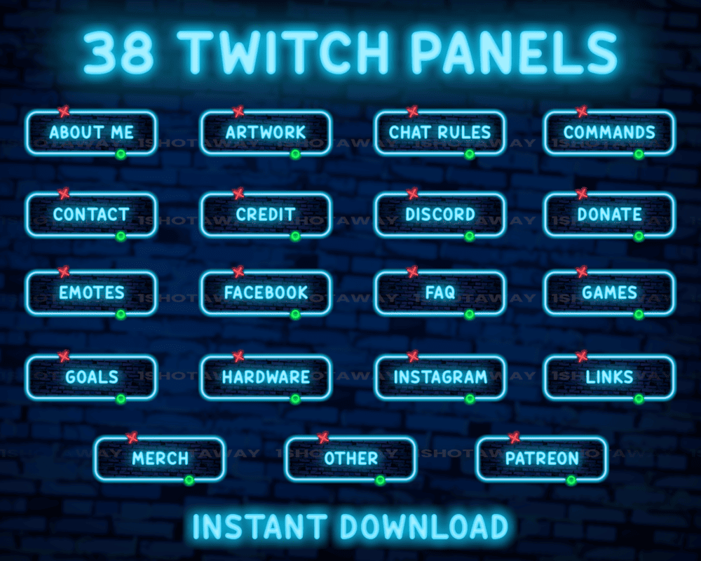 Gaming Neon Stream Panels – Best Twitch & Animated Streamlabs Panels