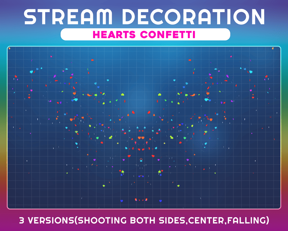 Valentine Hearts Confetti Stream Overlay – Stunning Animated Overlay for Streamlabs