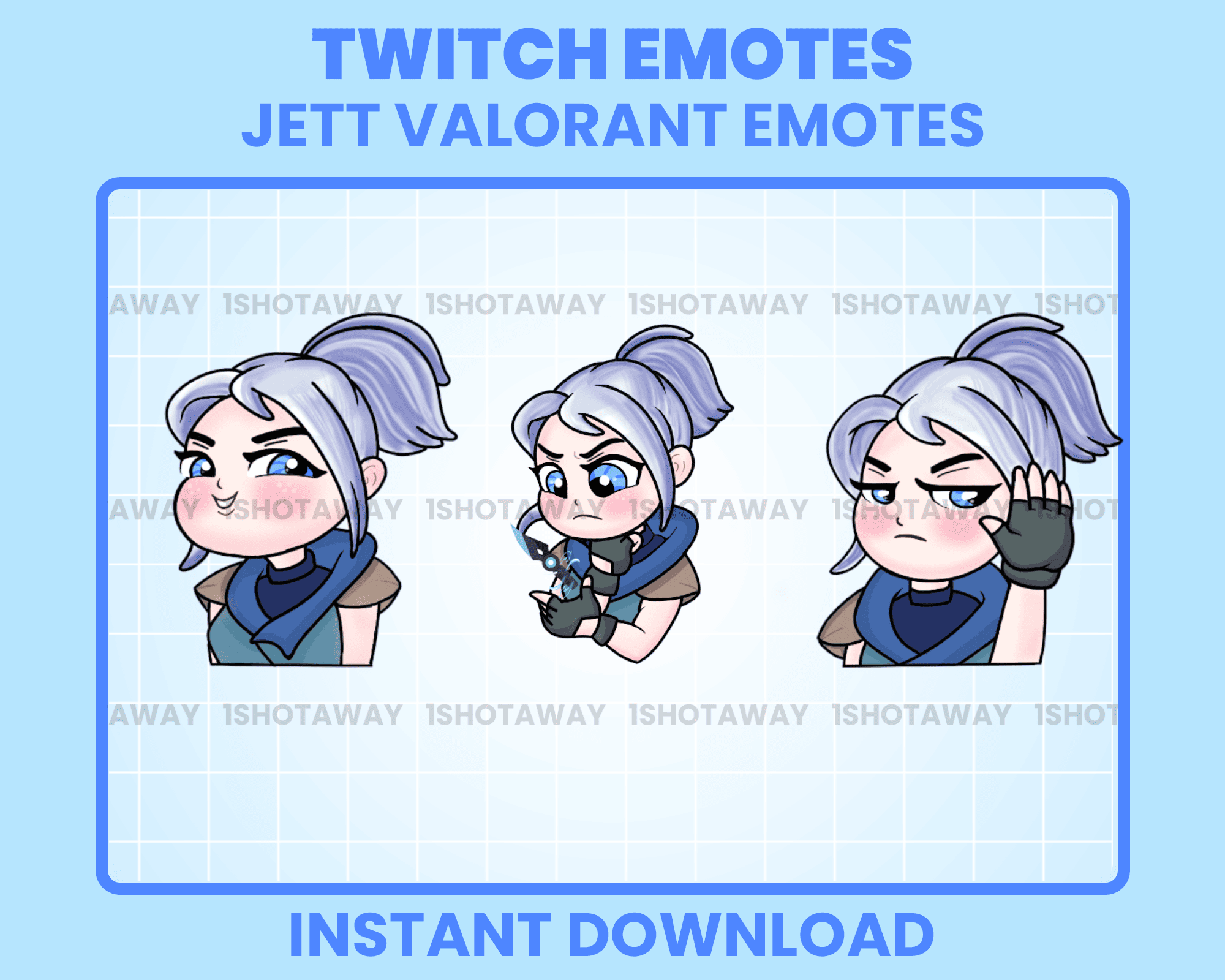 Cute Jett Valorant Stream Emotes – Fun & Animated Twitch Emotes for Streamers