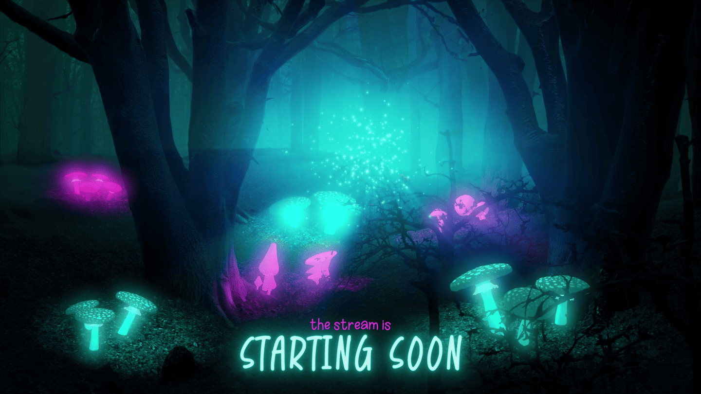 Magical Night Forest Overlay – Enchanted, Dreamy Stream Design for Twitch & YouTube