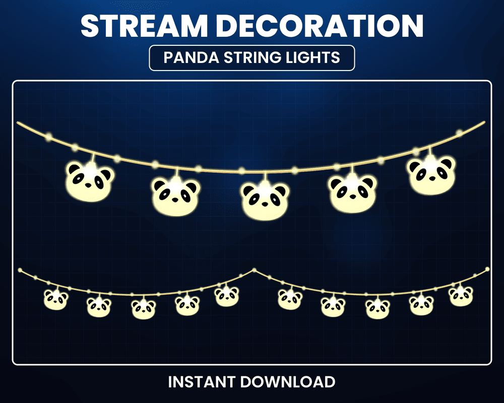 Animated Light Panda Stream Overlay for Twitch & Streamlabs