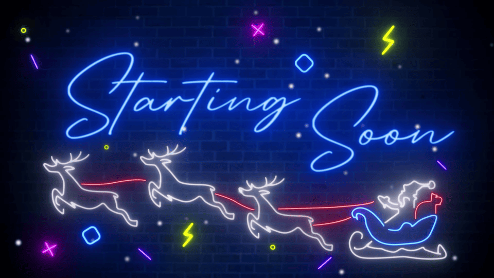 Christmas Deer Stream Neon Overlay – Holiday Stream Template for Gamers & Creators