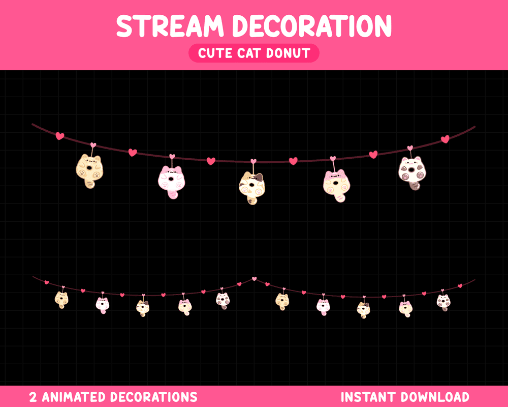 Animated Donut Cat Stream Overlay – Best Twitch & OBS Stream Overlay