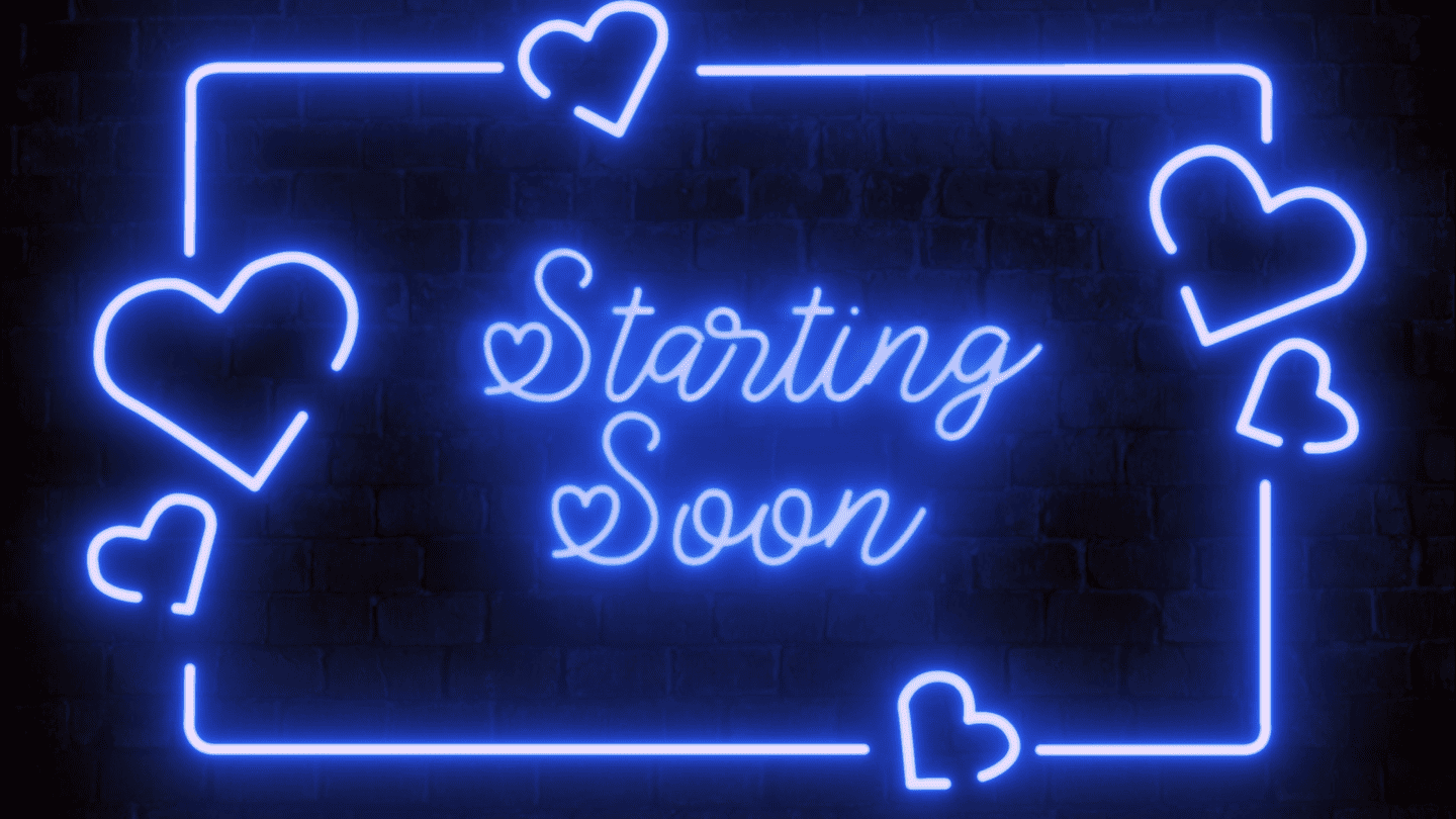 Valentine Neon Blue Overlay for Twitch – Stylish & Animated Love Theme