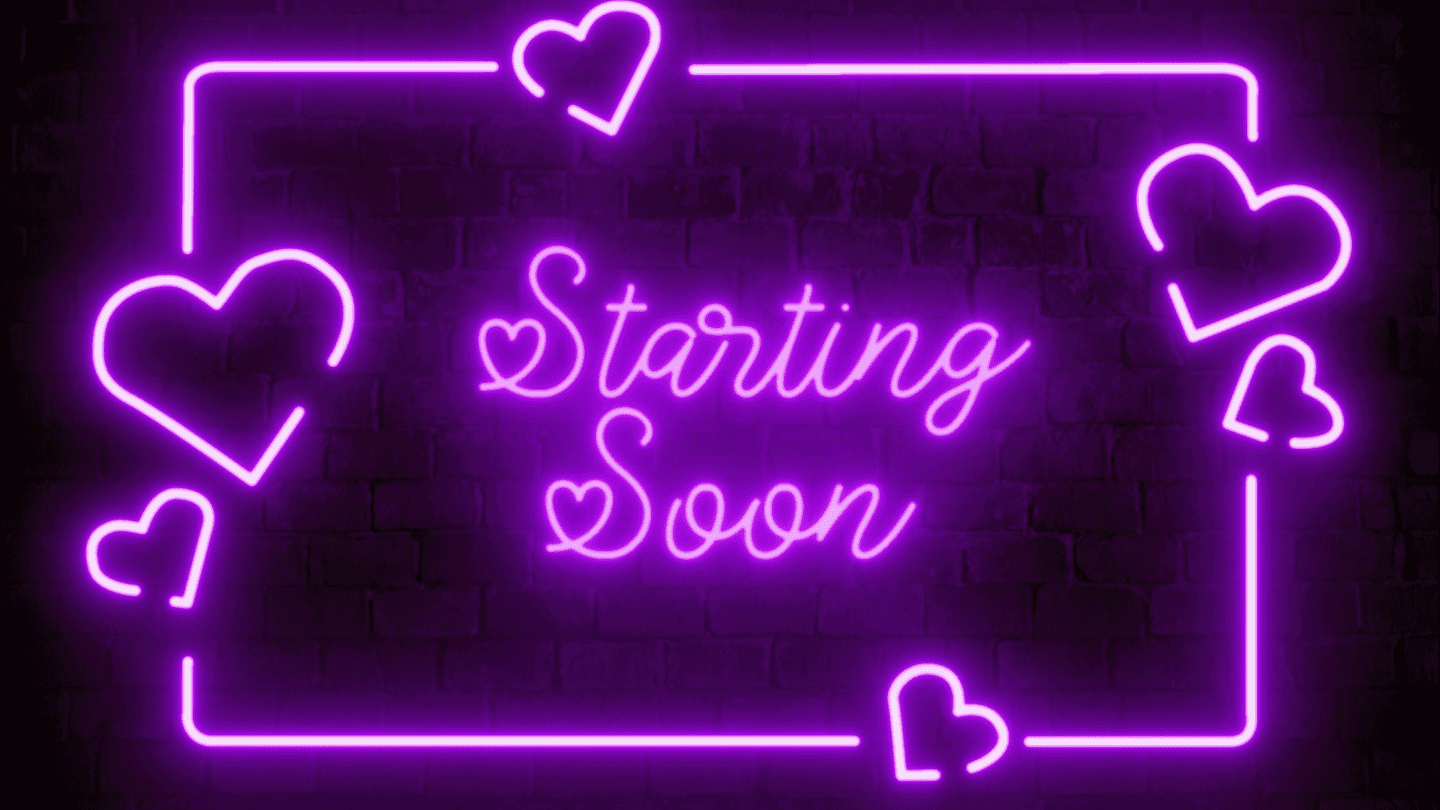Valentine Neon Purple Twitch Stream Overlay – Romantic, Animated, Eye-Catching Design