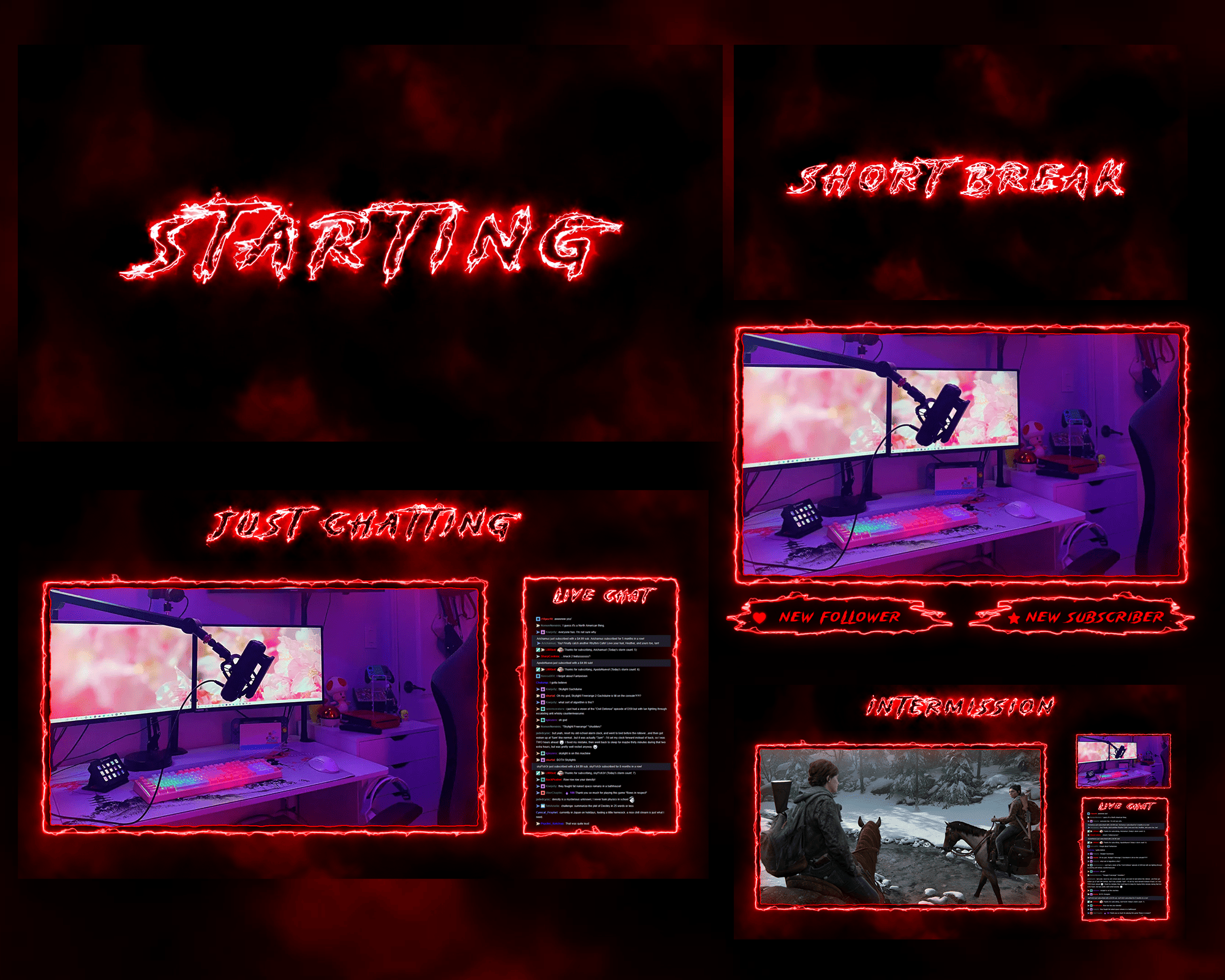 Red Horror Stream Overlay – Intense, Spooky, High-Impact for Twitch & OBS