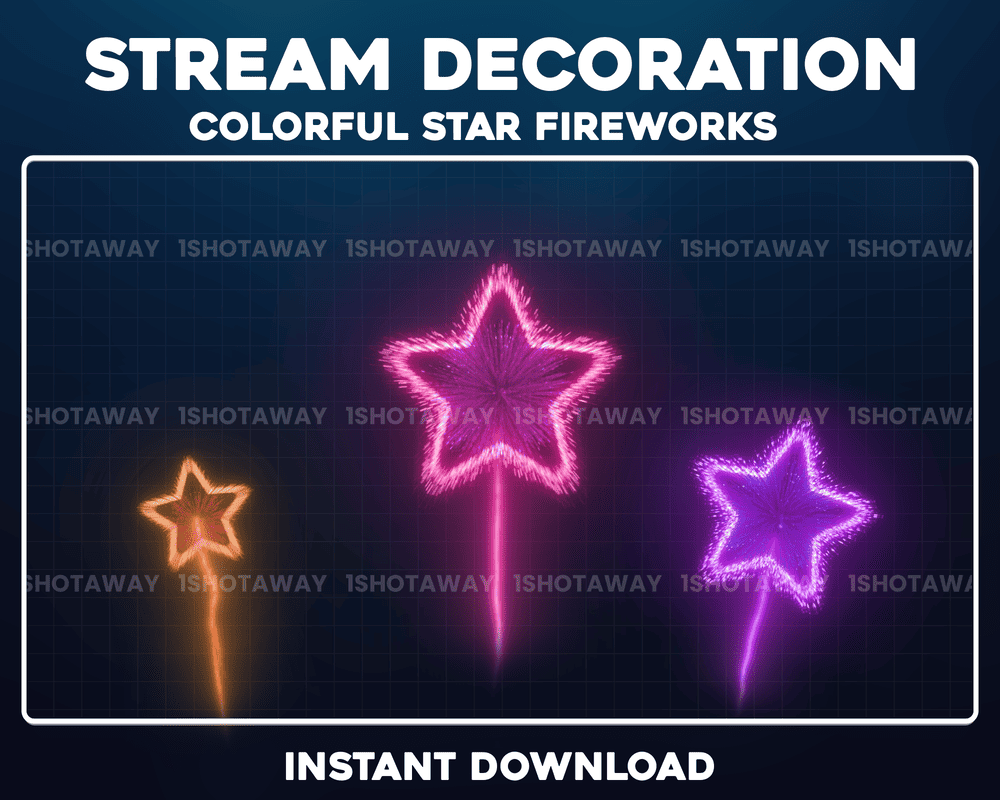 Animated Stars Fireworks Stream Overlay – Streamlabs & Twitch Overlay