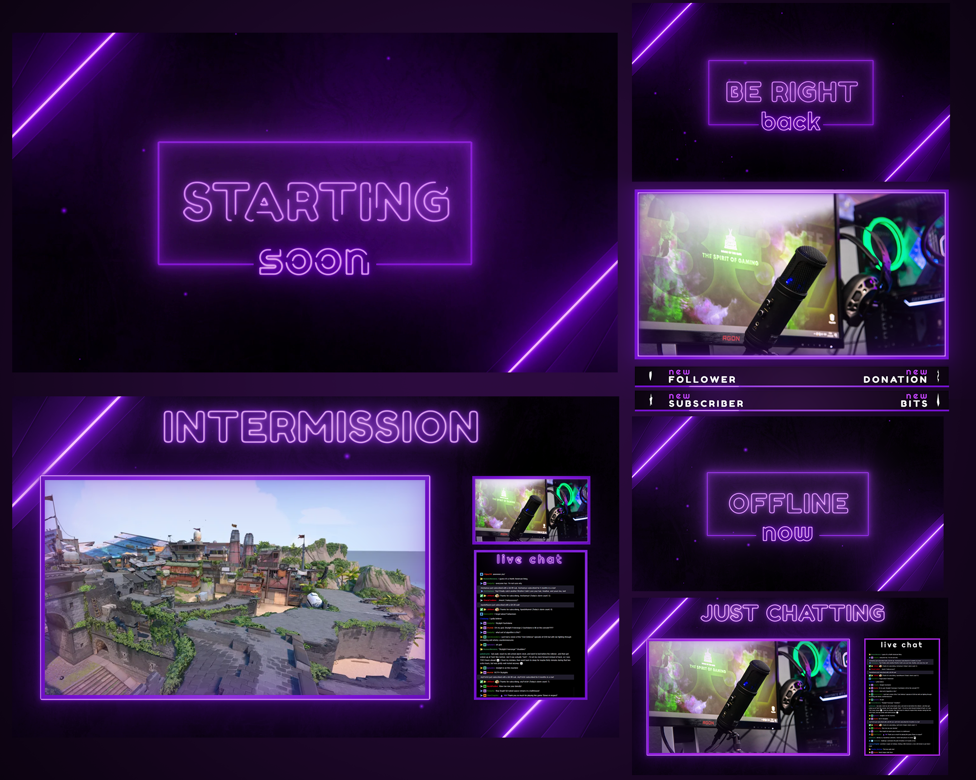 Purple Neon Stream Overlay – Bold, Glowing, High-Impact Visuals for Creators