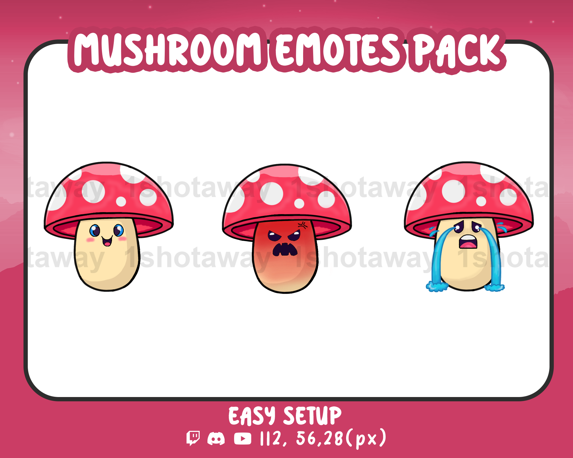 Animated Mushroom Twitch Emotes – Unique & High-Quality Stream Icons