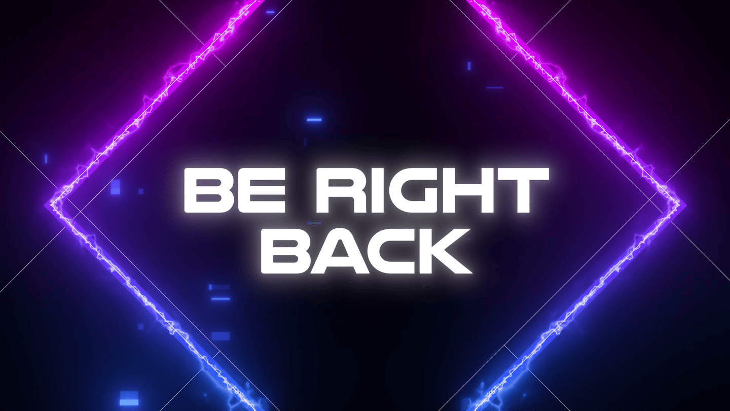 Neon Glitch Blue and Pink Overlay – Vibrant, Dynamic Stream Design for Twitch & OBS