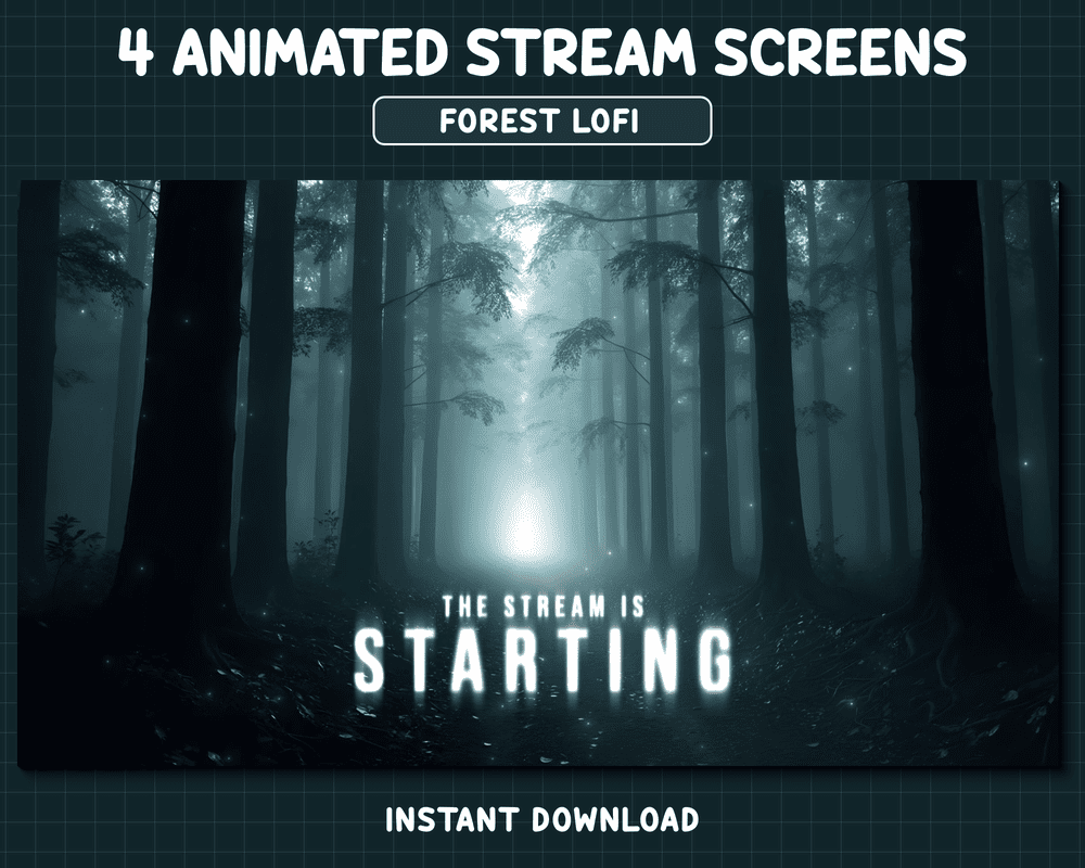 Dark Forest Theme Screens – Mysterious Stream Overlay for Twitch, OBS & YouTube