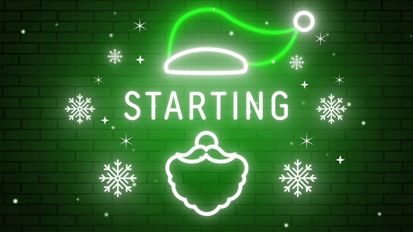 Green Neon Christmas Stream Overlay – Modern Holiday Setup for Gamers