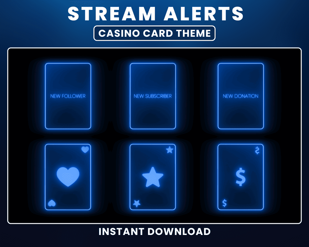 Casino Card Stream Alerts – Animated OBS & Twitch Alerts for Engaging Streams