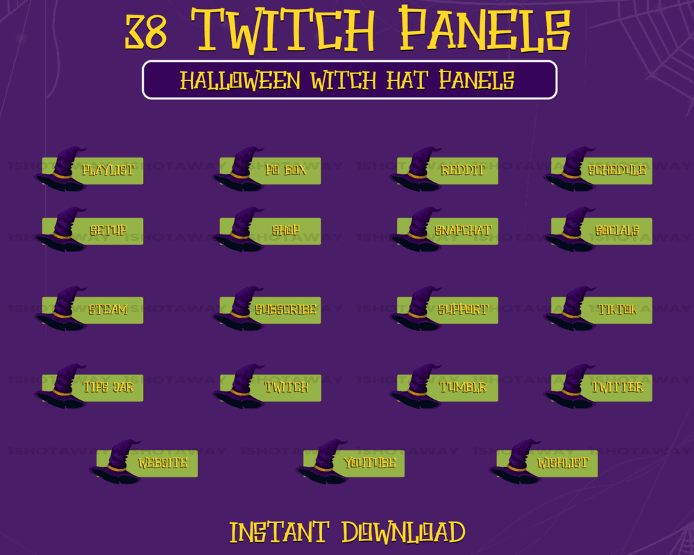 Halloween Witch Hat Stream Panels – Best Twitch & Anime Stream Panels