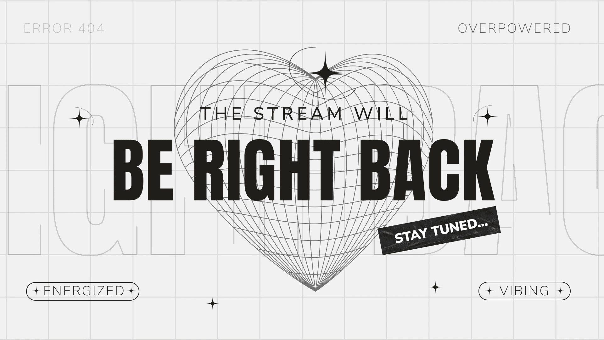 White and Black Heart Minimal Twitch Overlay – Elegant & Modern Stream Design