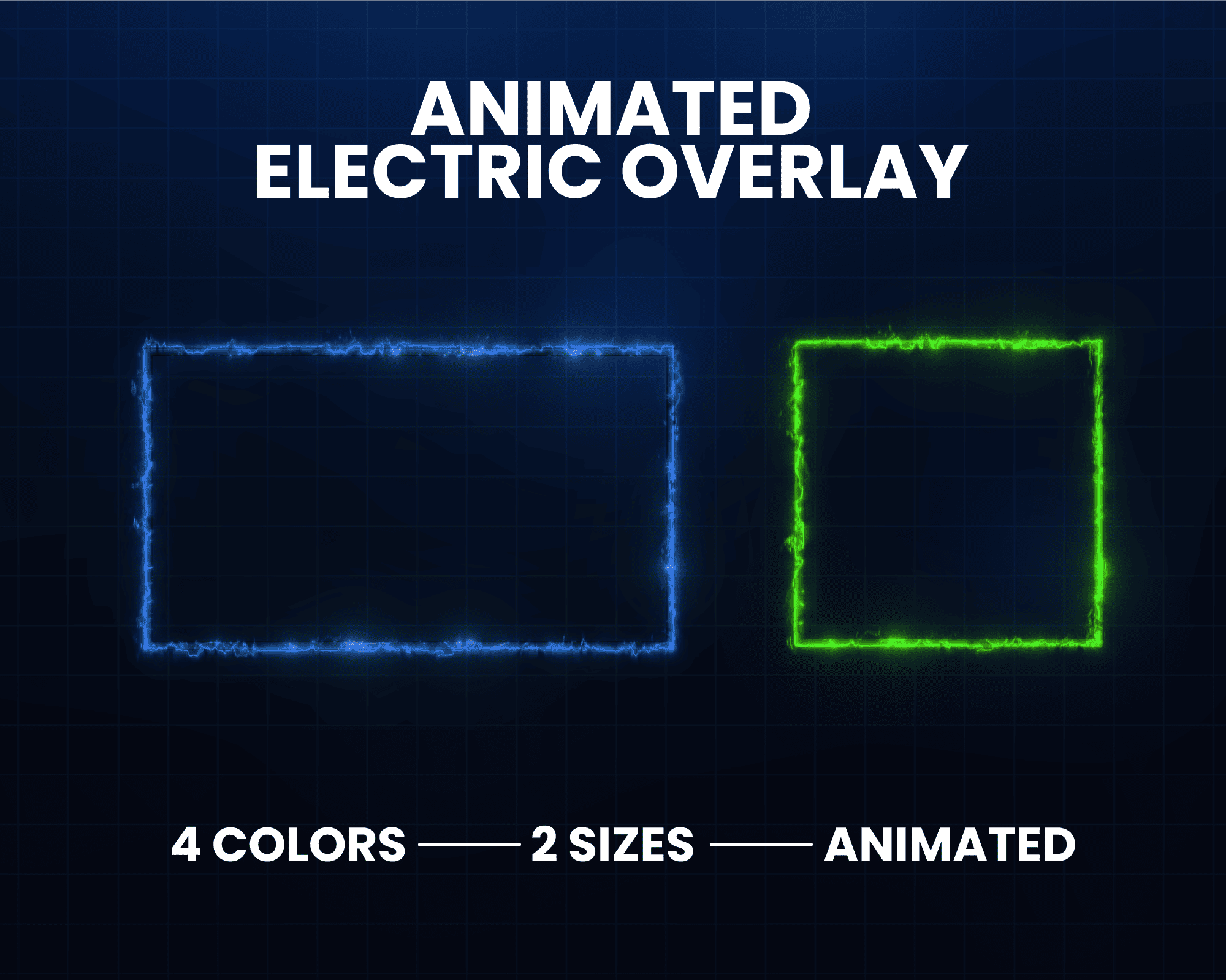 Electric Neon Animated Webcam Overlay |  Webcam Frame Border for Twitch, OBS, YouTube Streaming