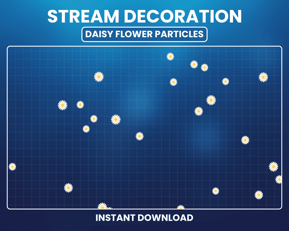 Daisy White Flower Stream Overlay – Animated Twitch & OBS Overlay