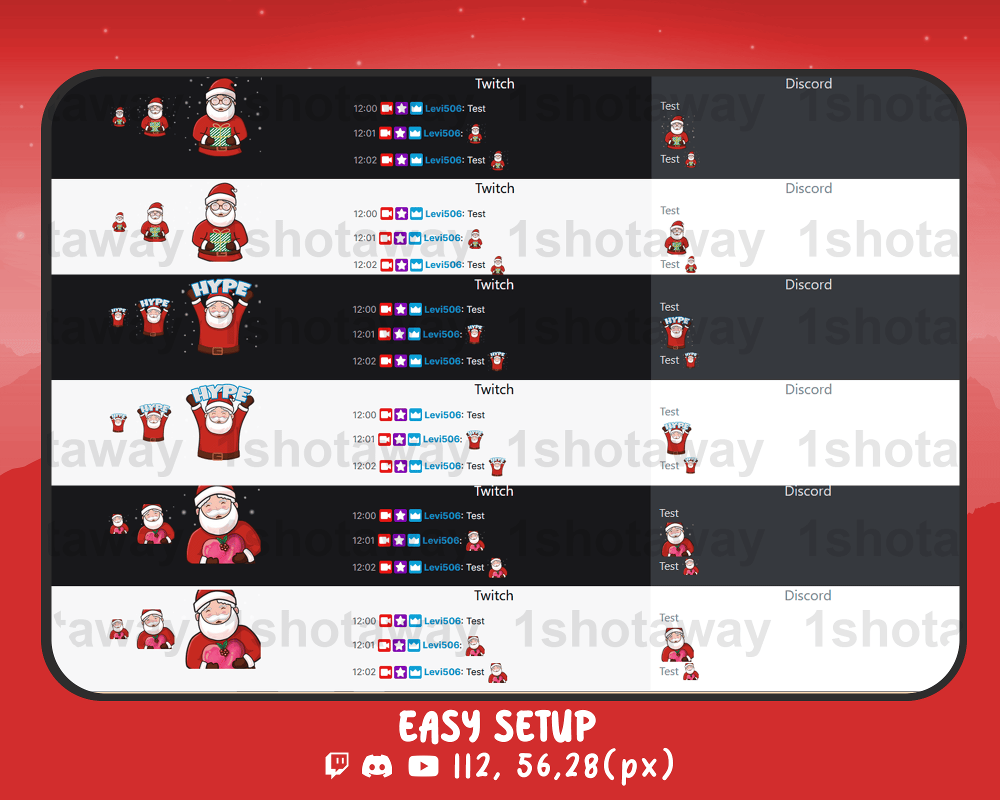 Christmas Santa Twitch Emotes – Festive & Animated Stream Emotes for Holiday Cheer