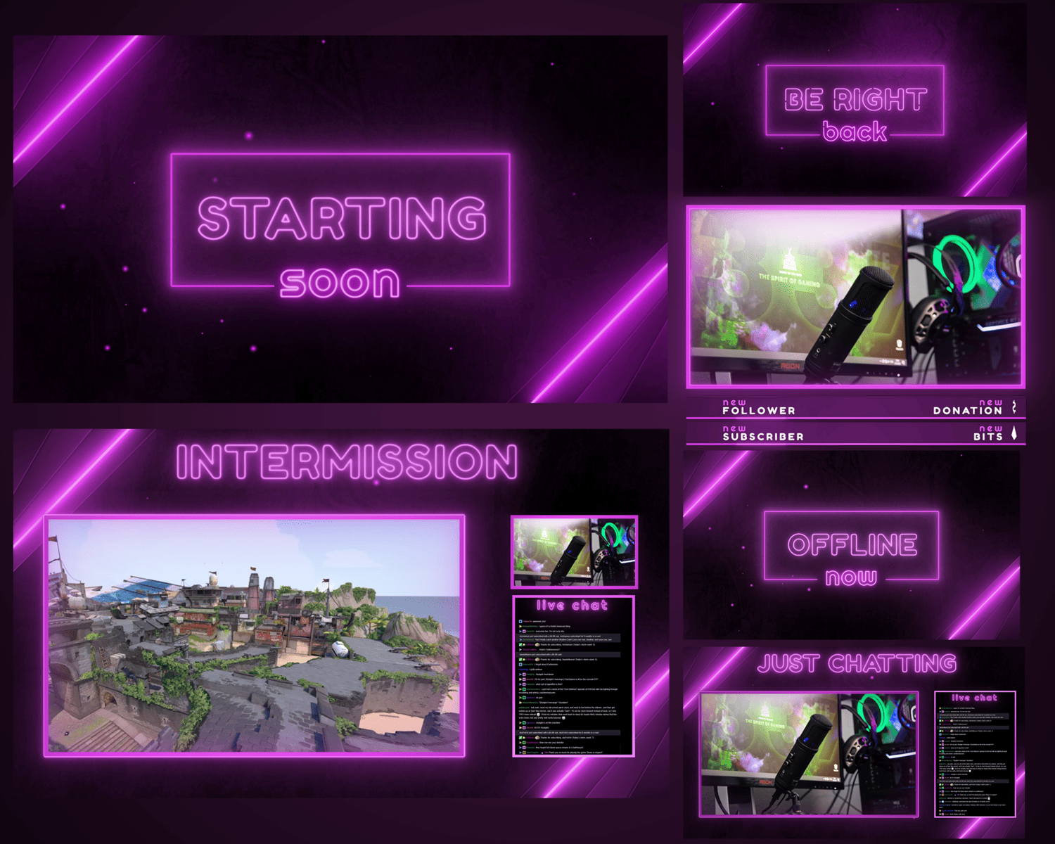 Neon Pink Animated Overlay – Bold, Lively, Futuristic Template for Streamers