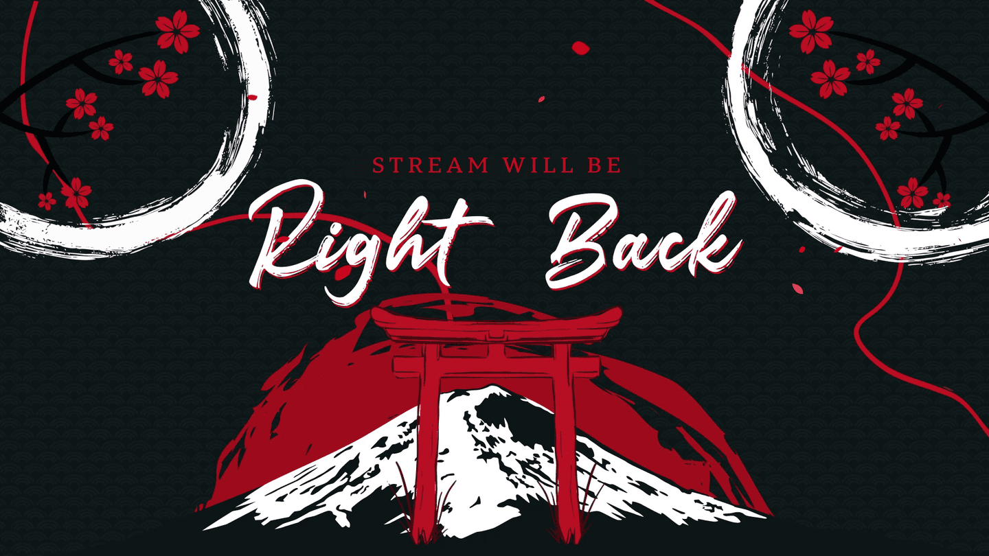 Black Bushido Samurai Stream Overlay – Sleek, Authentic Japanese Template for Streamers