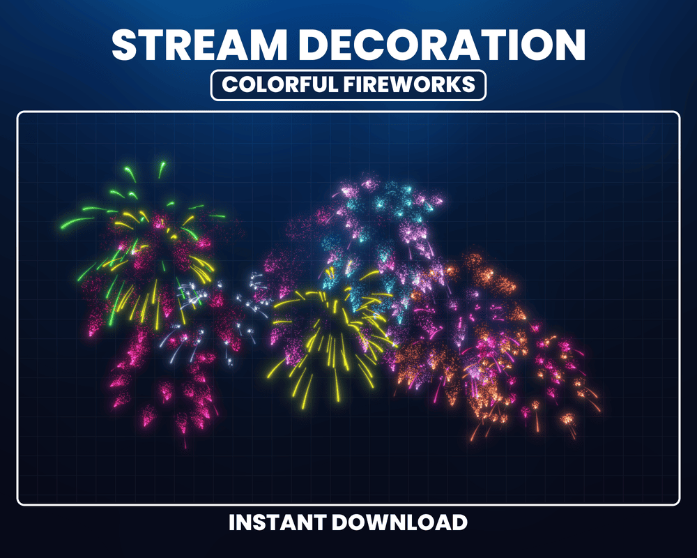 Animated Firework Stream Overlay – Vibrant Twitch & Streamlabs Design