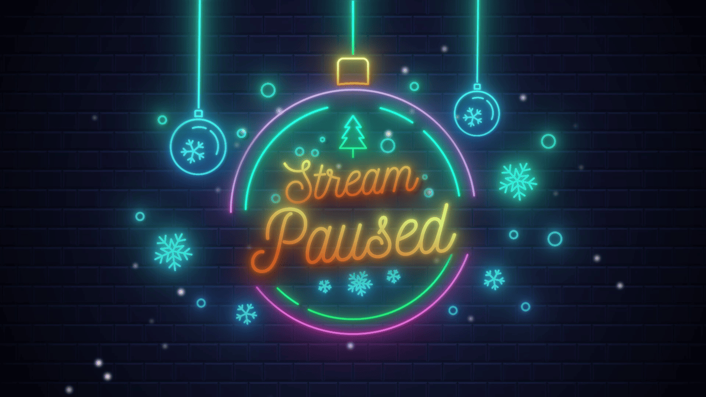 Festive Neon Stream Overlay in Blue and Orange – Christmas Setup for Streamers